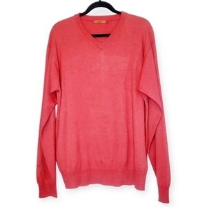 Belldini Men's V-Neck Sweater - Coral